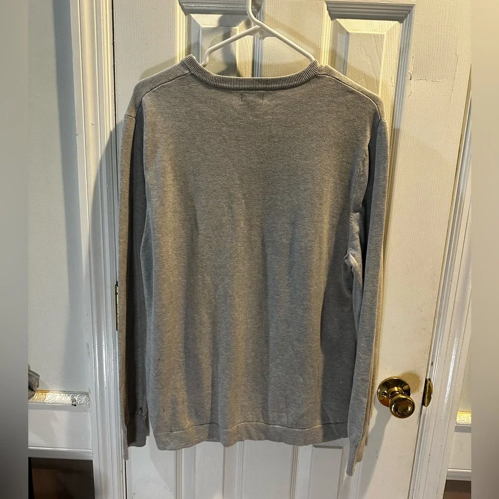 J. Crew Mens Cotton Crewneck Sweater Tee Heather Gray Large‎